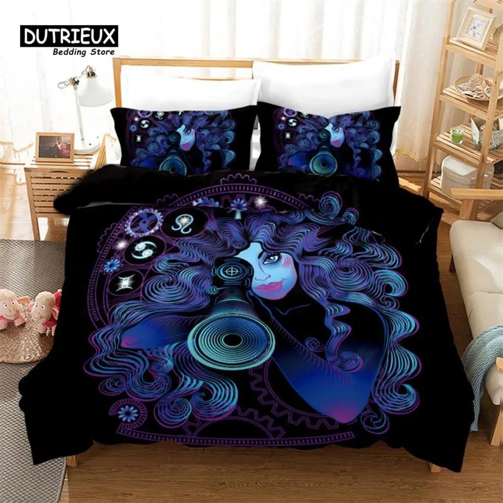 3D Aries Duvet Cover Set Twelve Constellations Bedding Set For Teens Kids Dorm Decor Microfiber Exotic Abstract Art Quilt Cover