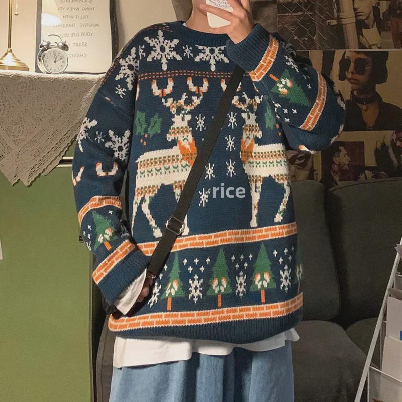 Z Winter Christmas Sweater - New Trendy Men’s Hong Kong Style Loose Pullover, Perfect for Couples