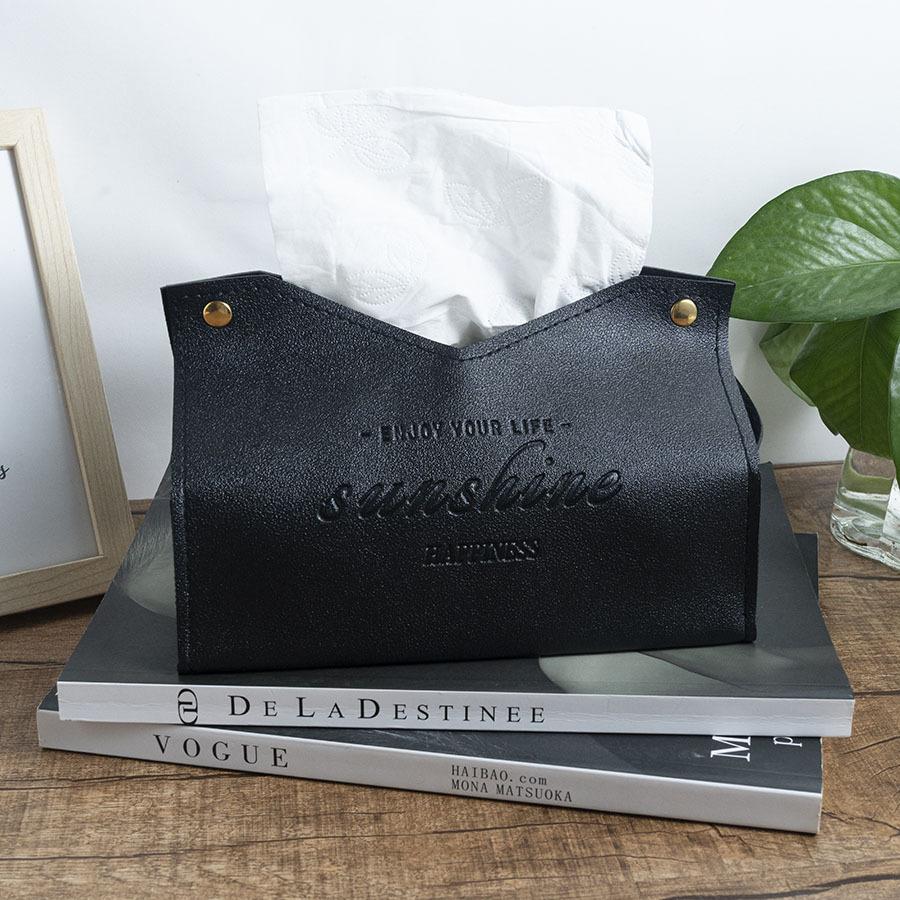 Leather Tissue Box Home Living Room Hotel Bedroom Creative Minimalist Fashionable Printing Paper Drawer Storage Box NapkinHolder