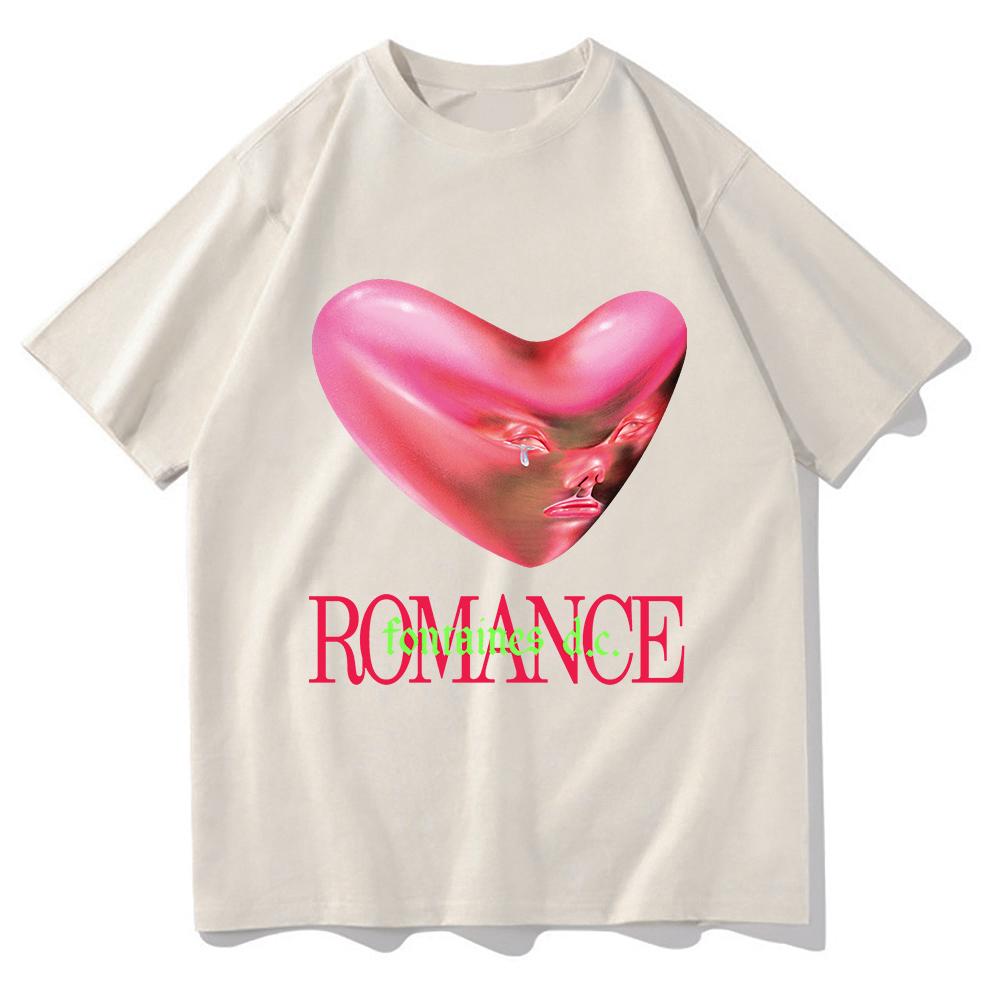 Retro Fontaines D.C. Romance T Shirt New Fashion Men/Wmen Aesthetic Funny T-Shirt Unisex High Quality Hip Hop Cotton Tees Shirts