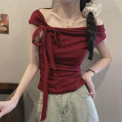 Chic Off-the-Shoulder Halter T-shirt: Dames afslankende zomer tube top