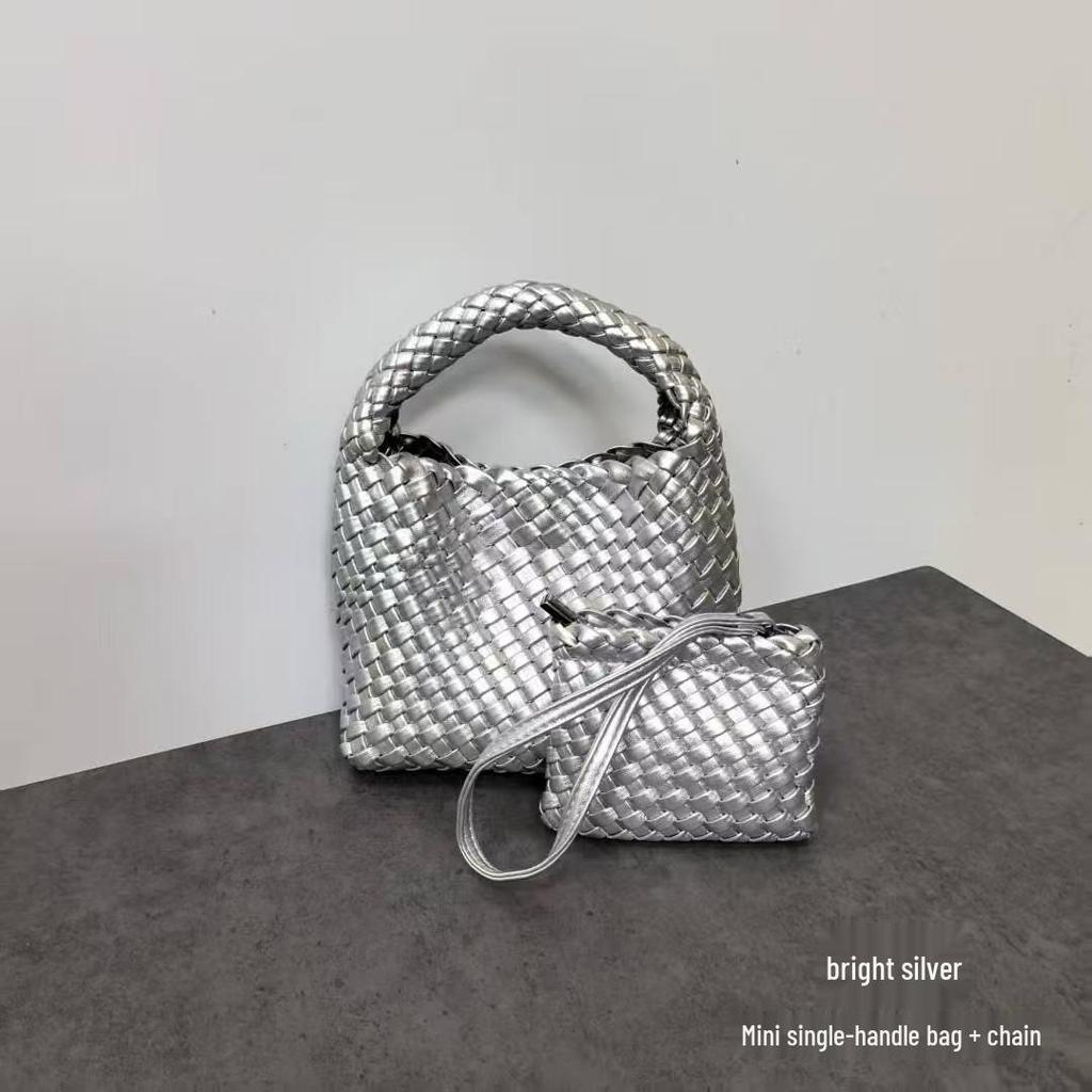 Niche Handwoven Phone and Coin Crossbody Bag: Mother-Child Collection