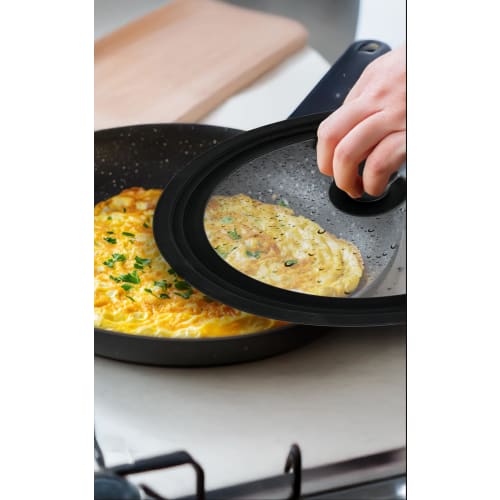 Every U. Silicone Glass Pot Lid, Frying Pan Cover with Steam Vent, Induction and Gas Compatible, PFAS-Free (Compatible with 26cm, 28cm, and 30cm Pots)