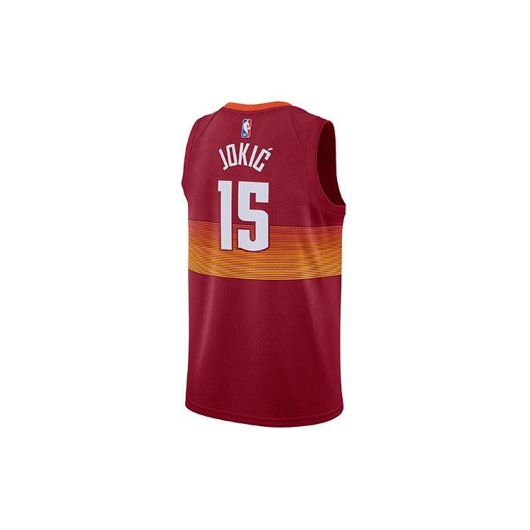 Nike Retro Basketball Jersey, Fan Edition, Denver Nuggets, Nikola Jokic No. 15 Men Tops Crimson CN1725-615