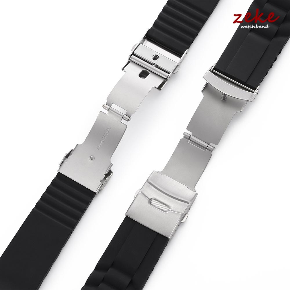 Curved End Strap Silicone 16mm 18mm 20mm 22mm 24mm 26mm Watch Band Folding Buckle Sport Wristband Men Women Replacement Bracelet