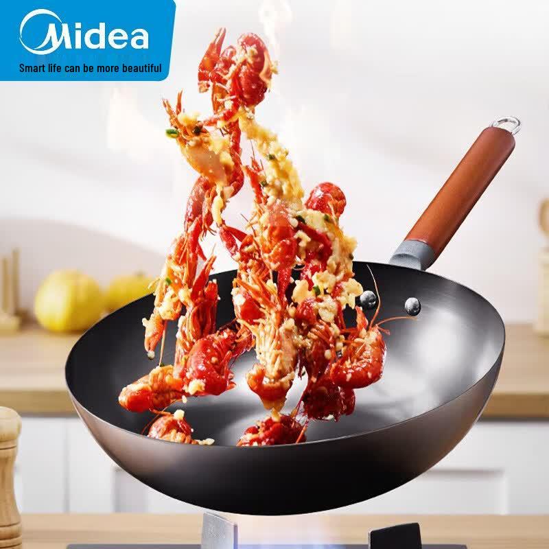 Midea 32cm Flat-Bottom Stir-Fry Wok