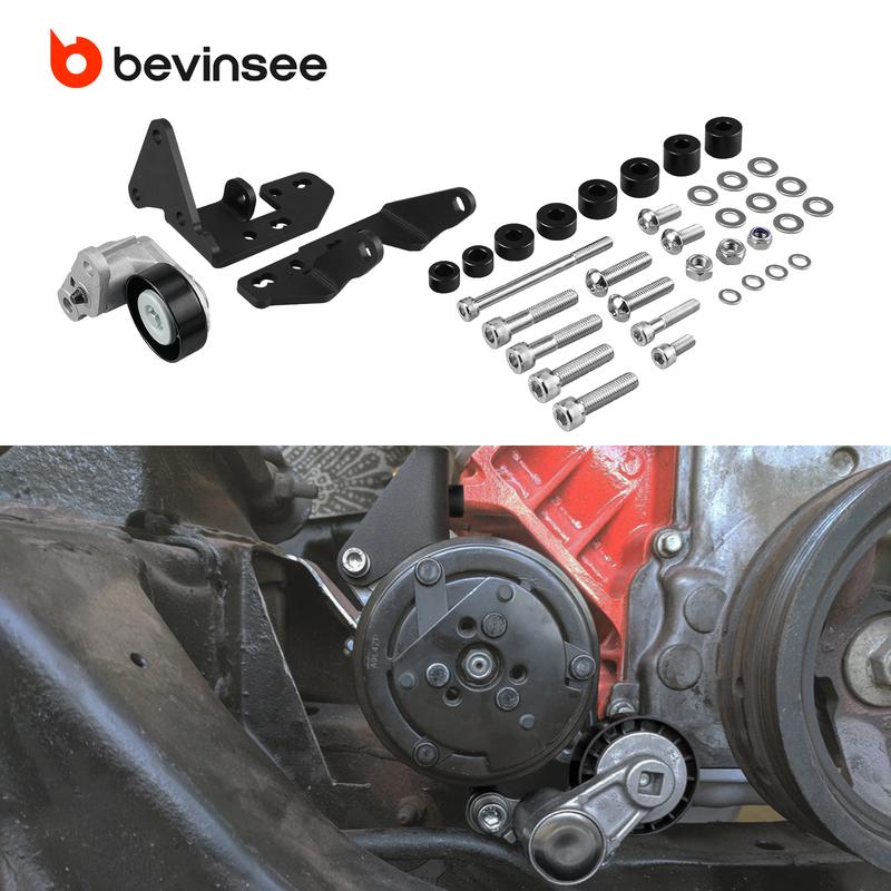 BEVINSEE Passenger Side Low Mount AC Bracket for Sanden SD7B10 (7176) Compressor, for LS Truck/SUV Engine 1999-2013