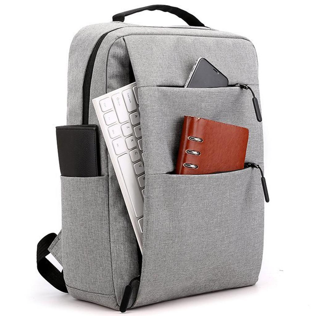 Mochila para Viagem para Homens e Mulheres Cinza Casual Grande Capacidade Mochila de Negócios com Porta de Carregamento USB Cinza Tamanho Único