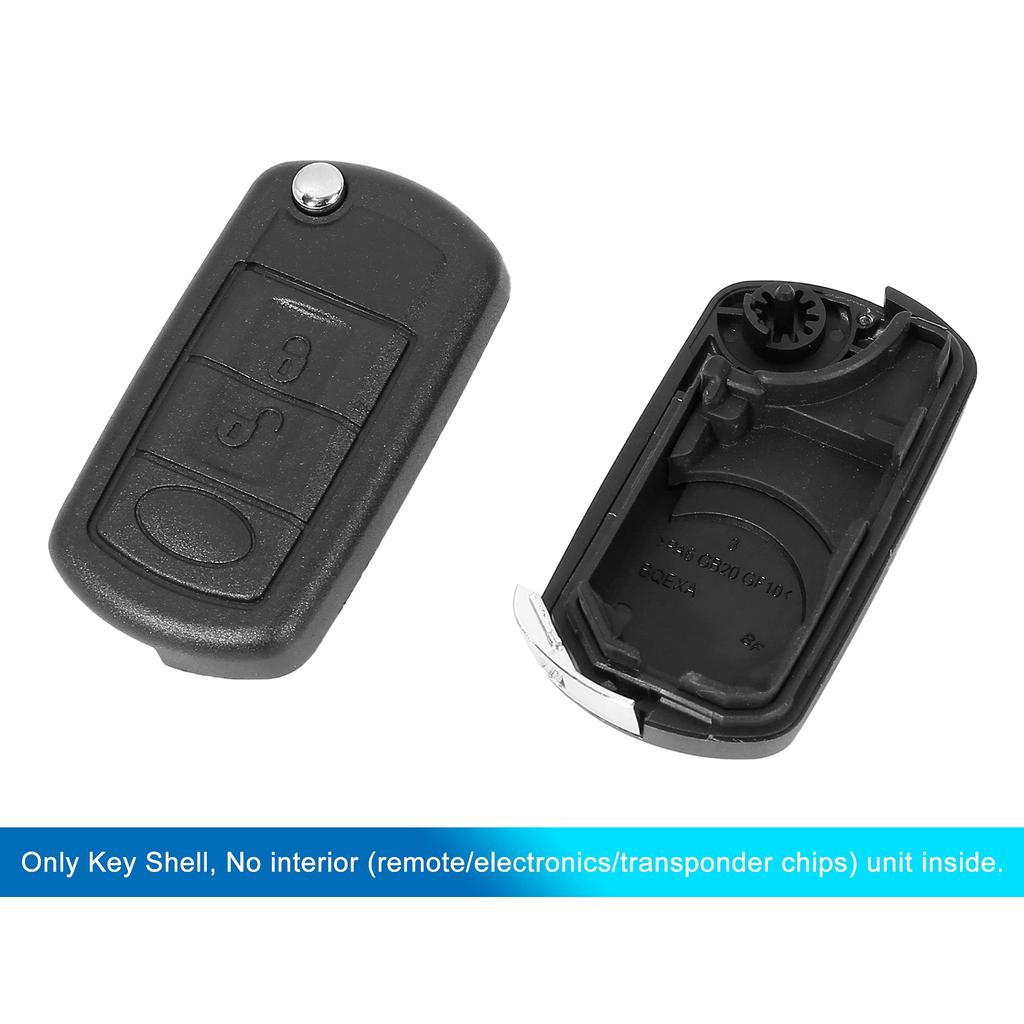 uxcell Car Key Shell Raw Fresh Key Fob Remote Control 3 Buttons for Land Rover