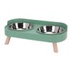 Metal Bowl Pet Double Bowl Multi Color Frame Adjustable Height Dog Food Water Bowl Oval Base Frame Large Caliber Bowl