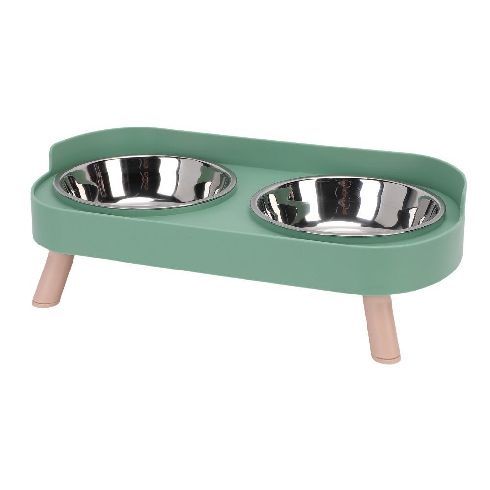 Metal Bowl Pet Double Bowl Multi Color Frame Adjustable Height Dog Food Water Bowl Oval Base Frame Large Caliber Bowl