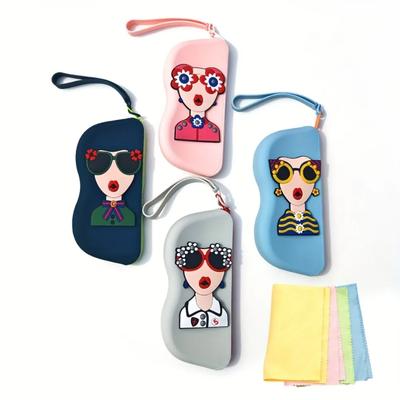 1pc Silicone Glasses Bag New Product Portable Sunglasses Storage Bag Sunglasses Glasses Storage Bag Zipper Large Capacity