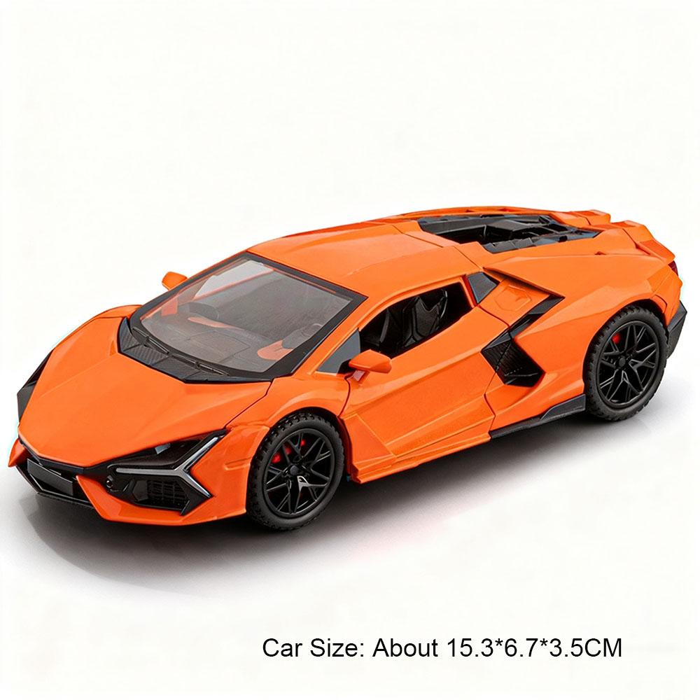 1:32 Scale SVJ63 Revuelto Sports Car Model Toy Alloy Body Rubber Tires Sound Light Supercar Models Kids Collection Presents