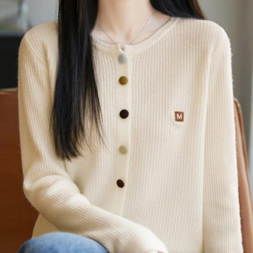 Navava Women Ribbed Daily Long Sleeve Knit Cardigan Nk3138