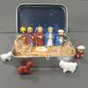 Mini Christmas Nativity Set in Tin Box, Mini Christmas Trough Set