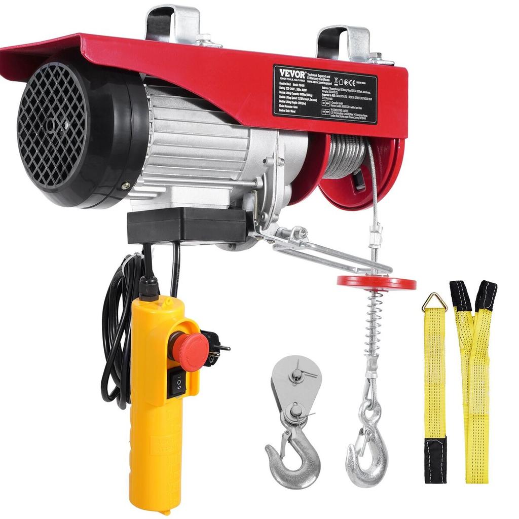 Electric Hoist Crane Winch 880 lbs with 14 ft Wired Remote Control 230V
