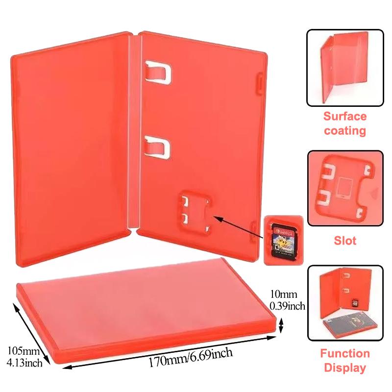 1/3/5Pcs For Switch 2 Game Card Case - Transparent Red Cartridge Holder For Switch 2 Games Storage
