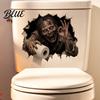 Waterproof PVC Restroom Sticker Halloween Crack Toilet Ghost Murals Spooky Tank Lid Horror 3D Broken Wall Zombie Realistic Art