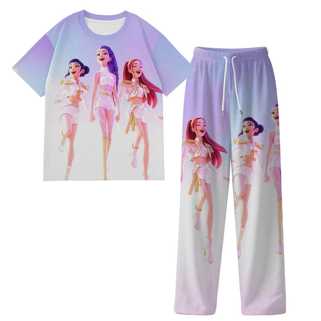 K-pop Demon Hunter Girl Pajama Set - Milk Silk, Unisex