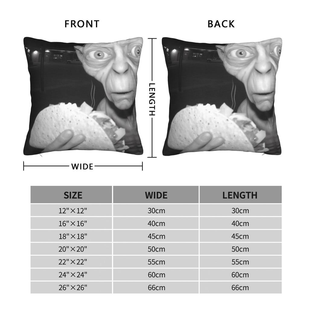 Gollum eating Taco Bell Pillowcase Printing Cushion Cover Decor L-Lords Of The R-Rings Throw Pillow Case Cover Home
