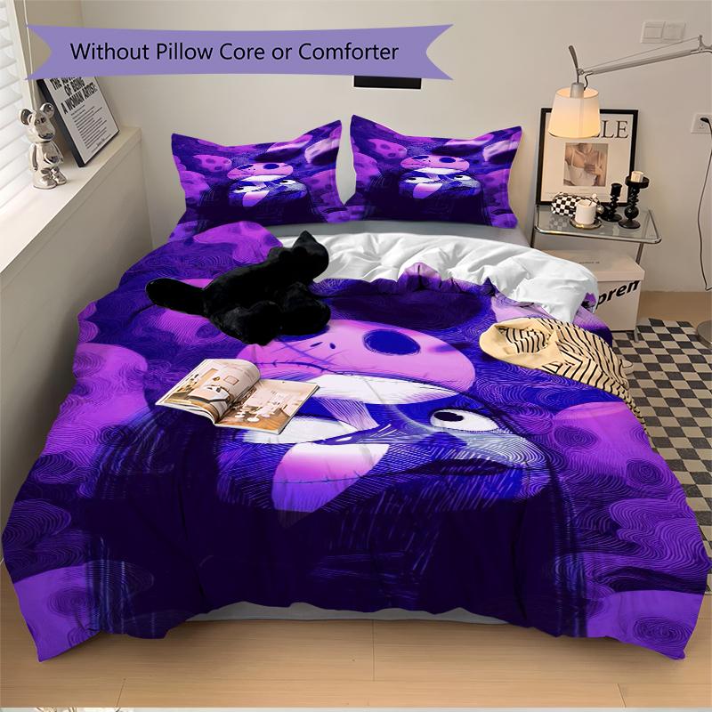 3Pcs Purple Skulls Shadows Bedding Sets For All Sizes New 3D Printed Bed Cover Comforter Duvet Cover Pillowcase Bedroom Decoration