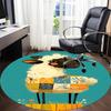 1PC Floral Patchwork Sheep Office Round Area Rug,  Mat Suitable ForOffice, Under Office Chairs Bedroom Living Room Home Decor, Room Deco