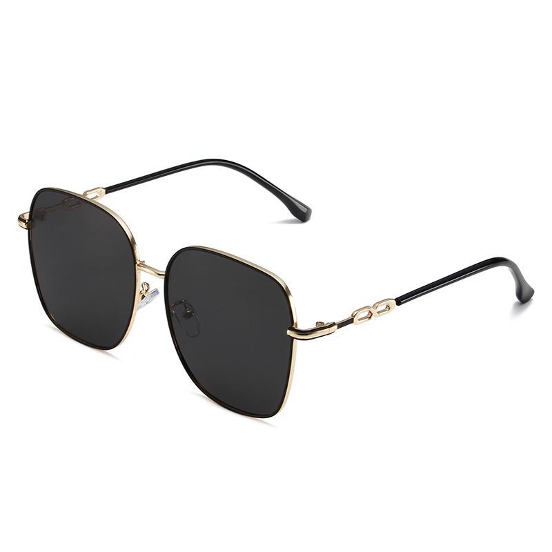 Nya Mode Solglasögon med Stor Båge för Kvinnor Färgövergång Avancerad Känsla Glas UV-skyddande Turist Solglasögon