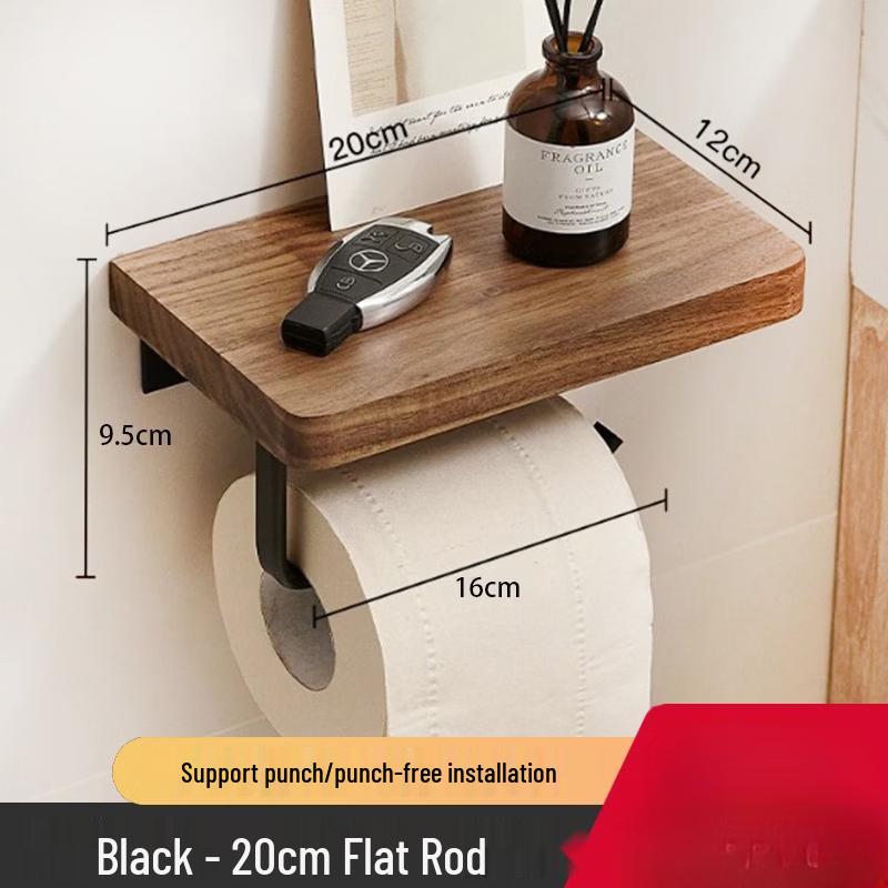 Cmaos Black Walnut Wood Wall-Mounted Tissue Holder