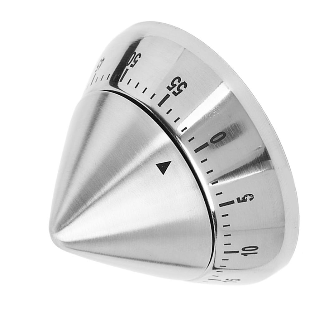 Pointed Mechanical Timer Clear Scale Stainless Steel Cooking Mechanical Reminder for Kitchen Sauna