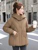Women’s Short Hooded Windproof Thicken Warm Winter Jacket With Raglan Sleeves