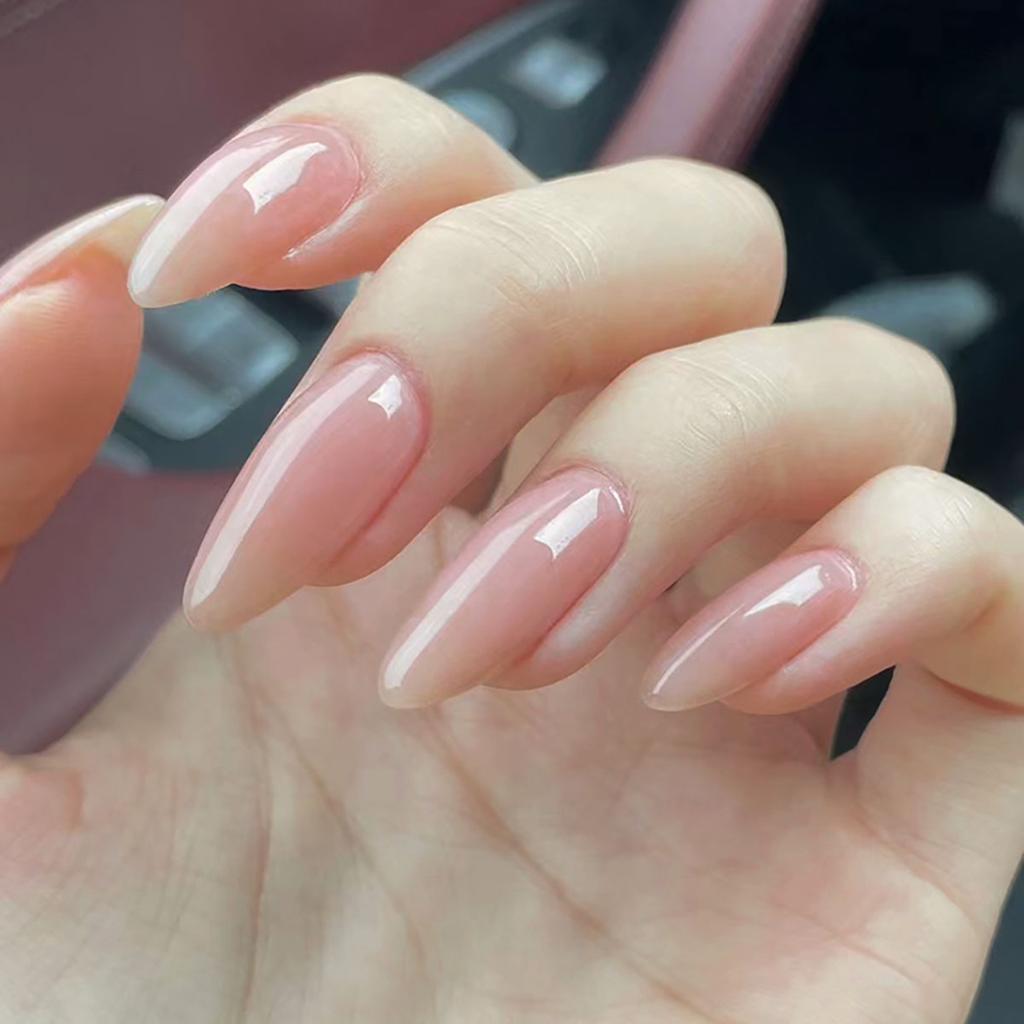 24pcs Pink Cat Eye Fake Nails Glitter Fashion False Nail Patch For Lady Women Wearable Manicure DIY Art Almond Press On Nails