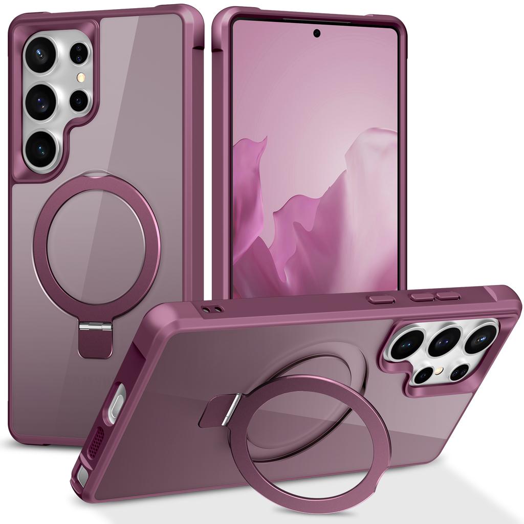 For Samsung Galaxy S25 Ultra Magnetic Case Ring Holder Kickstand TPU + PC Phone Cover