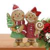 Couple Christmas Gingerbread Man Decoration Resin Gingerbread Man Ornament Christmas Party Home Decoration Gift