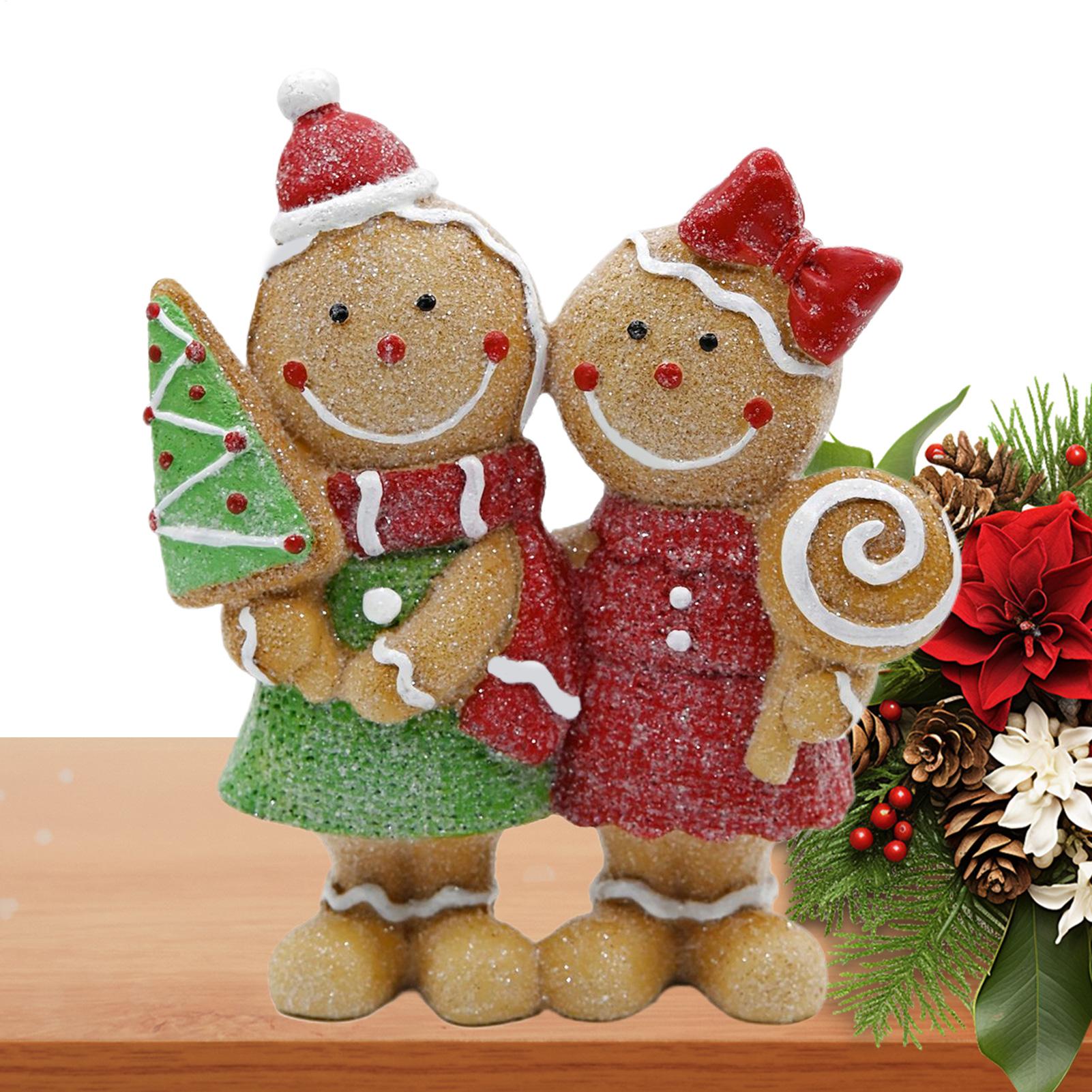 Couple Christmas Gingerbread Man Decoration Resin Gingerbread Man Ornament Christmas Party Home Decoration Gift China Mainland