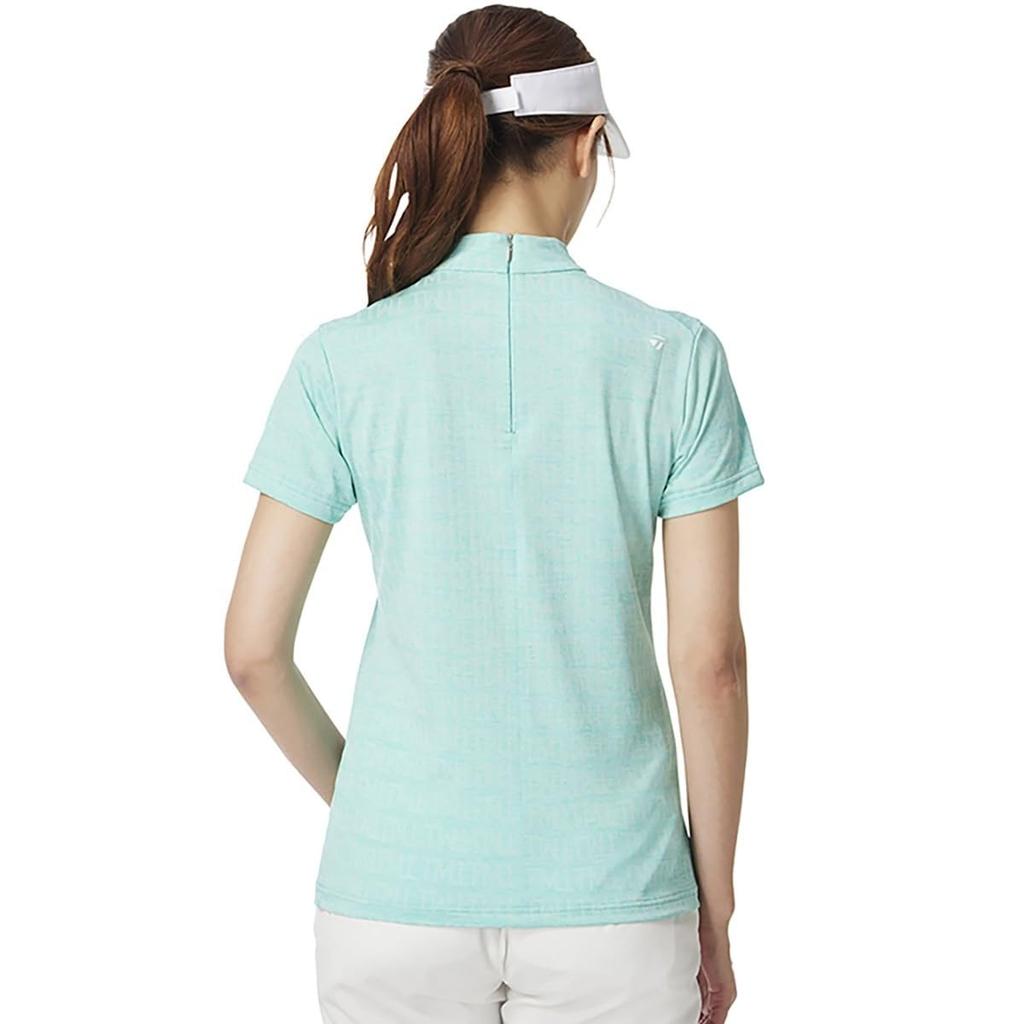 TaylorMade Fine Jacquard S/S Mock Jacket, Turquoise, Large, Women's, 2025SS UN701