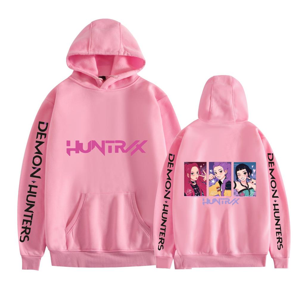 KPop Demon Hunters Anime Hoodies Graphic Printed Sweatshirts Casual Long Sleeve Tops for Men Women