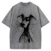 100% Baumwolle Oversized T-Shirt, Skizze Greyhound Vintage Streetwear Unisex Tee