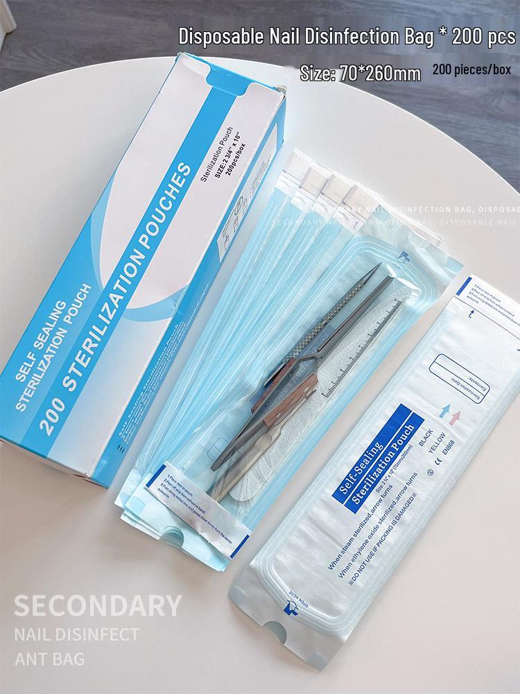 Self-Sealing Disposable Sterilization Bags for Nail Salons - Multi-Size Hygiene Tool Storage