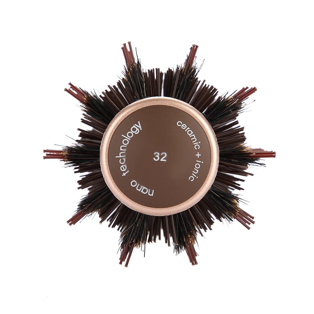High Quality Anion Anti Static Round Hair Comb Salon Styling Brush Coffee(32mm)