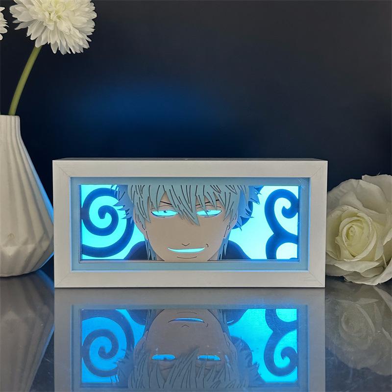 GINTAMA Anime 3D Box Light Luminous Toys Lamp Cartoon Peripherals Sakata Gintoki Bedroom Table Party Supplies Table Decoration
