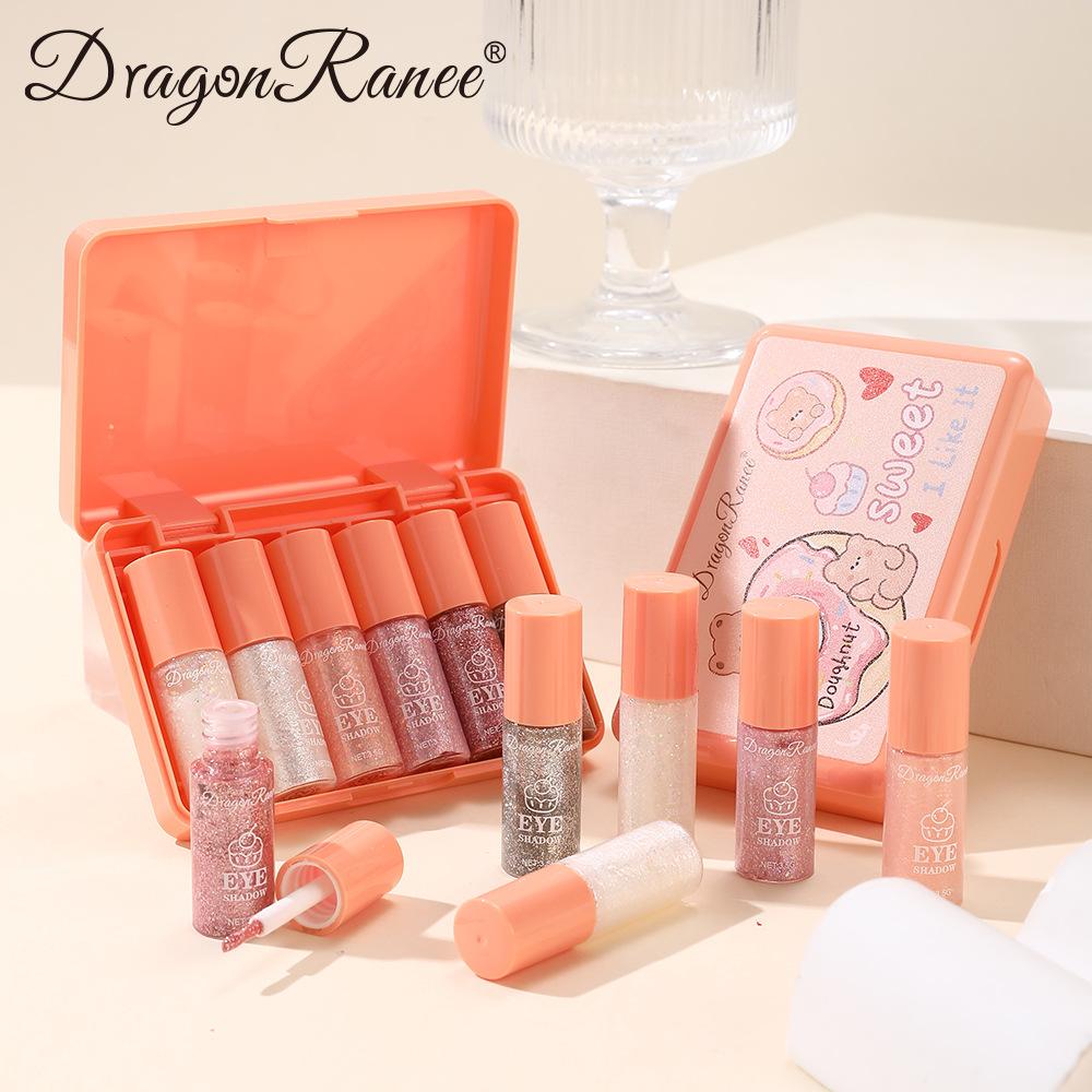 6-teiliges Lidschatten-Set, Perlglanz-Lidschatten, Doppelseitiger One-Touch-Formender Lazy-Lidschatten, Perlglanz-Lidschattenstift, Lidschatten für Anfänger