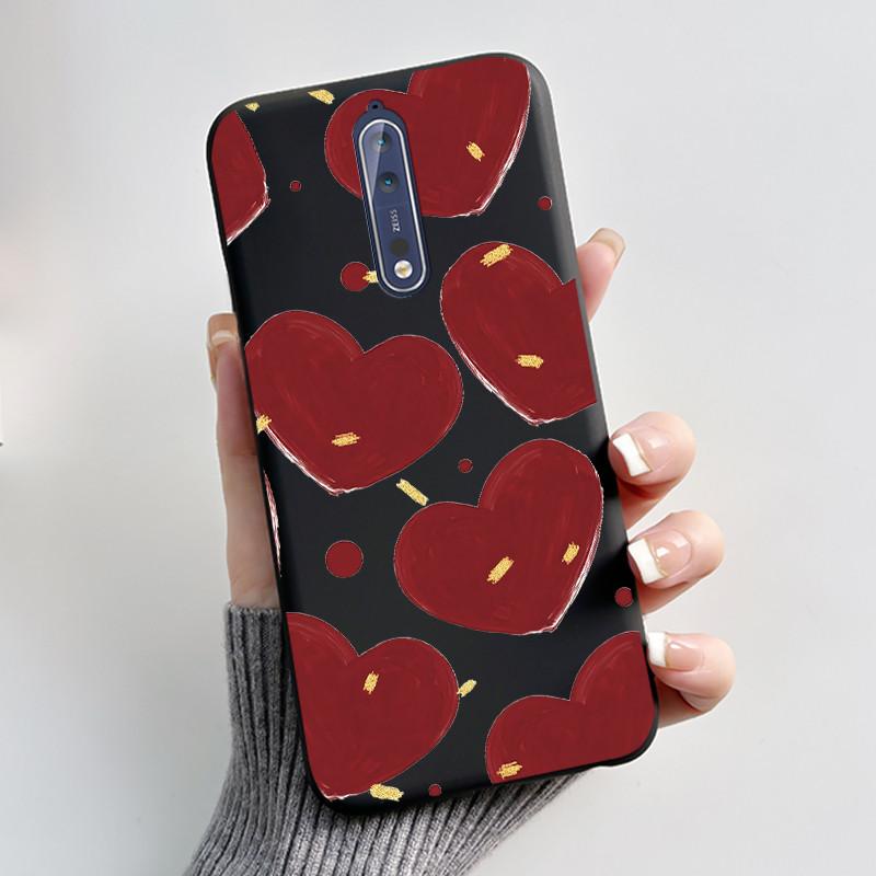 Custodia Per Nokia 8 / Nokia 8 Sirocco Custodia per Telefono Estetica Moda Gatto Carino Nero Opaco Morbido TPU Silicone Copertura Protettiva Paraurti