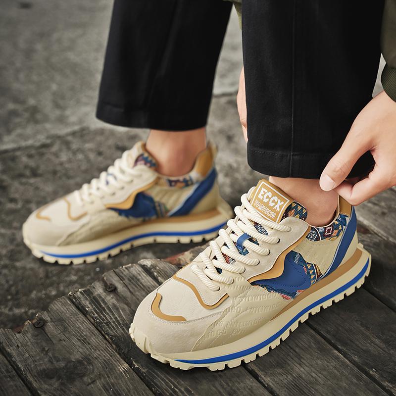 Hot Selling Beige Men's Casual Sneaker Fashion Patchwork Designer Shoes Men Low-cut Comfortable Chunky Sneaker Men Leisure Shoes