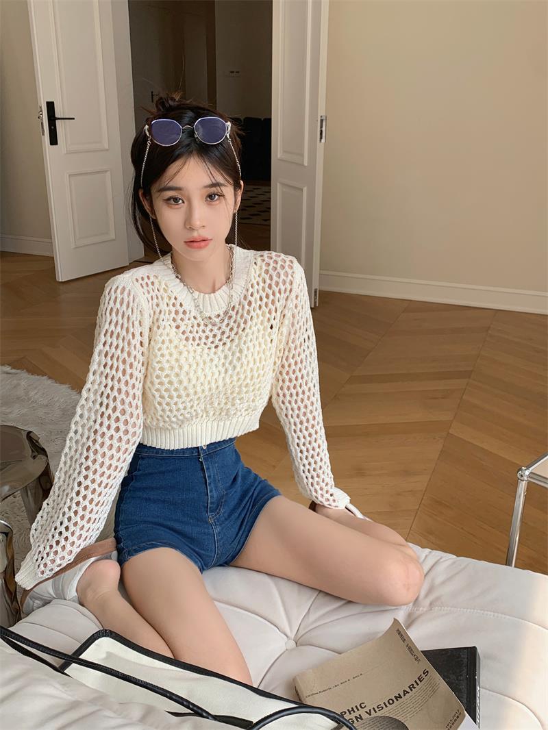 

New Hollow Кондиционер Свободный укороченный короткий топ 0nesize белый