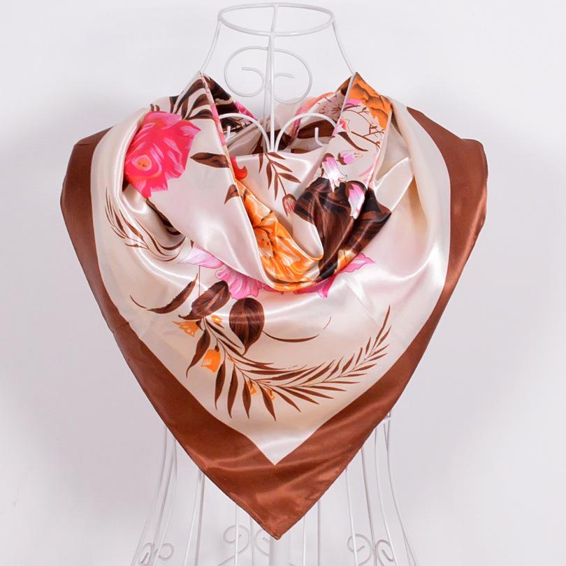 

Green Silk Scarf New Arrival Brand Design Satin Big Square Scarf Printed,Women Silk Scarf,China Style Handkerchief 90*90cm