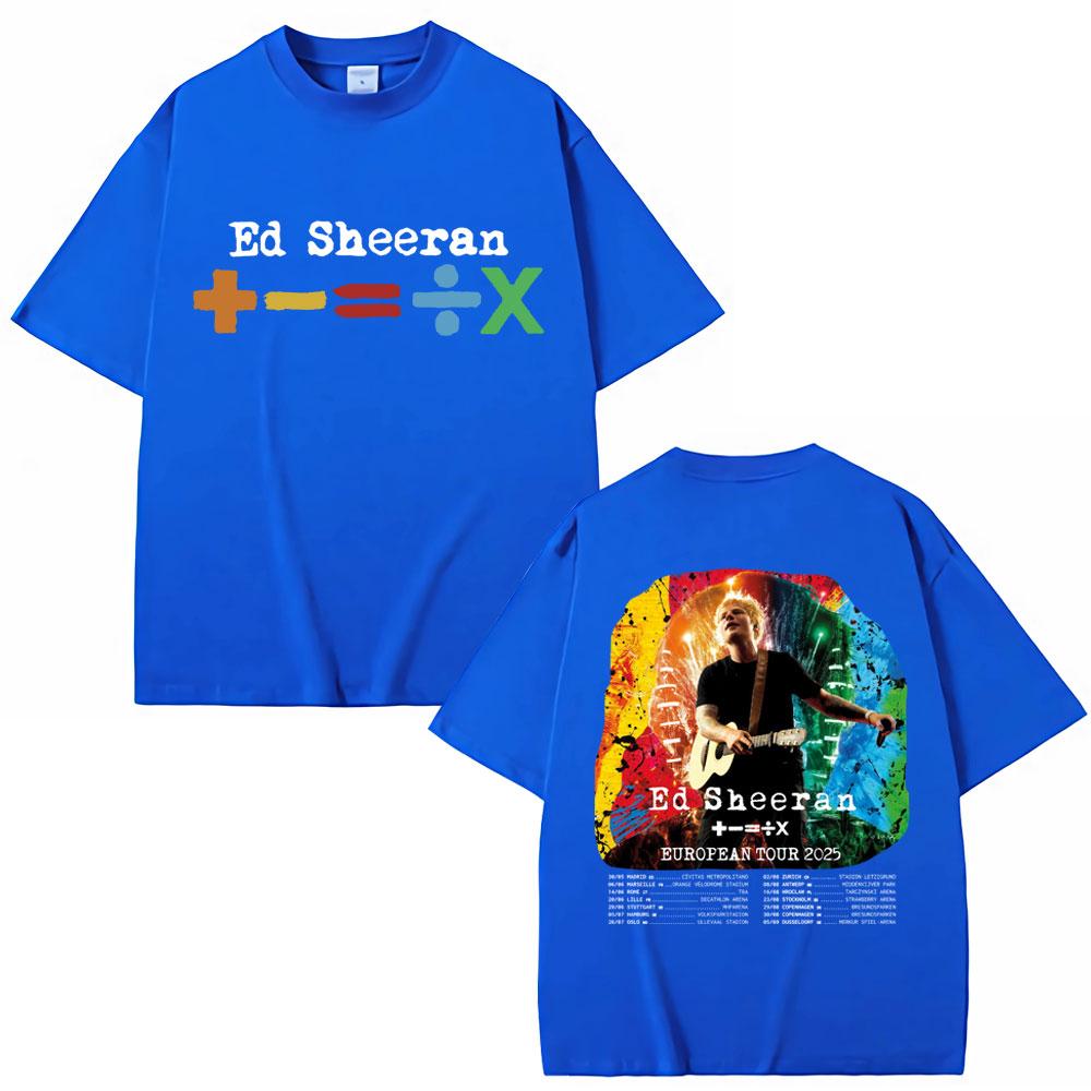 Ed Sheeran European Concert Tour 2025 T Shirt Men Women Fashion Vintage Summer T-shirts 100% Cotton Casual Oversized Tee Shirt