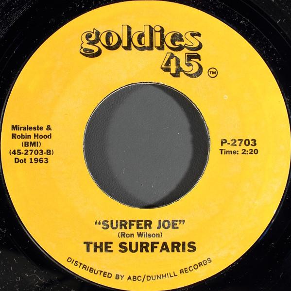 

7-дюймовая пластинка SURFARIS Wipe Out Surfer Joe P2703 Goldies 45 US Rock Б/у