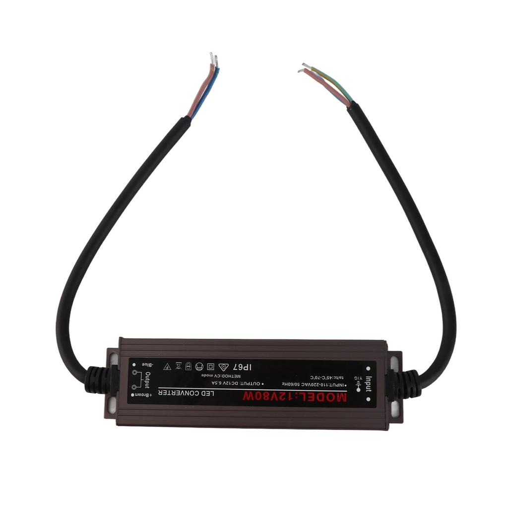 Wired 80W Ultrathin Water Resistant Switch LED Driver Power Supply Source 50 60HZ