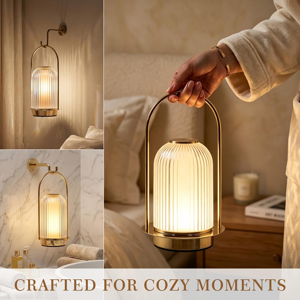 Wireless Rechargeable Table Lamp Dimmable Night Light with Handle USB Portable lanterns are suitable for living rooms, bedrooms, dining rooms, and