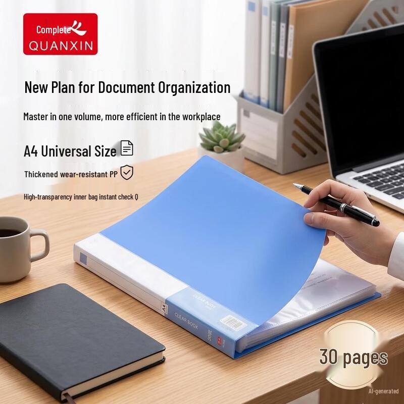 Quanxin A4 Document File Folder with Insert Pockets